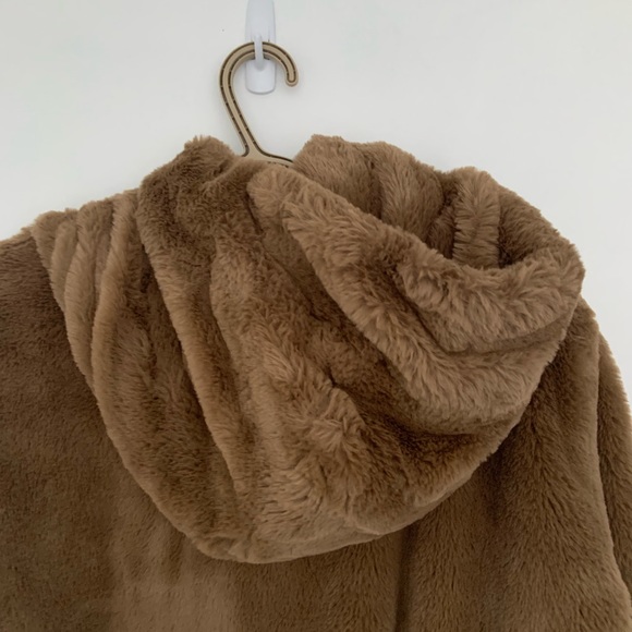 ZARA | Faux fur hooded bomber jacket,NWOT. - Picture 3 of 6
